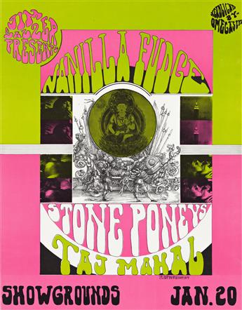 VARIOUS ARTISTS.  [PSYCHEDELIC ROCK CONCERTS.] Group of 6 posters. 1967-1968. Sizes vary.